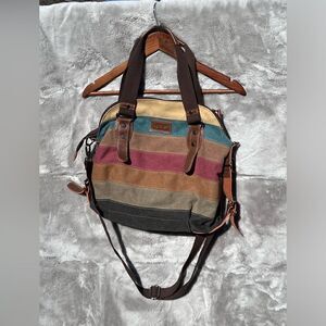 NWOT Manjianghong messenger canvas mutual color bag can fit a laptop
